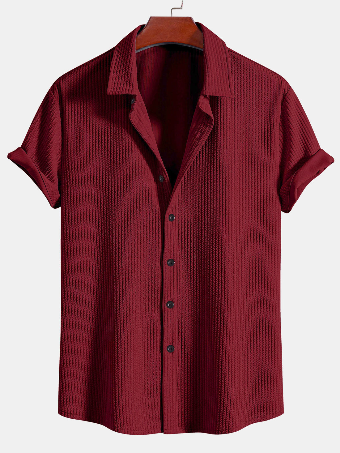 Camisa abotonada ajustada con canalé