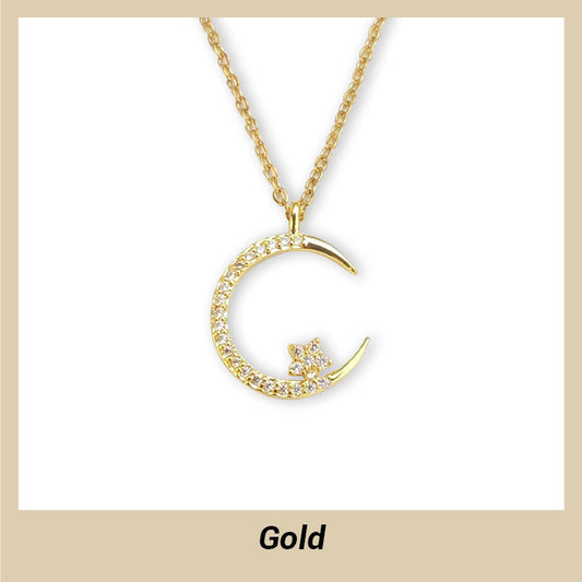 Collar de Luna y Estrella Brillante