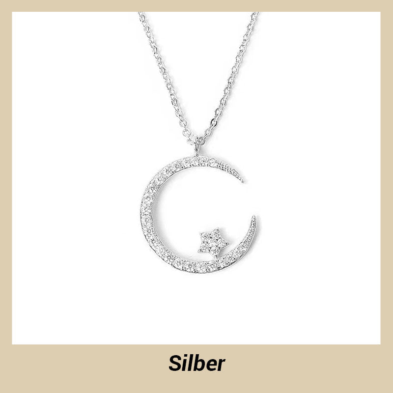 Collar de Luna y Estrella Brillante
