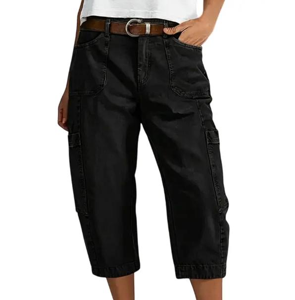 Pantalones capri cargo casuales para mujer: pantalones cómodos de 3/4 de largo con muchos bolsillos, perfectos para el día a día, viajes y verano ☀️