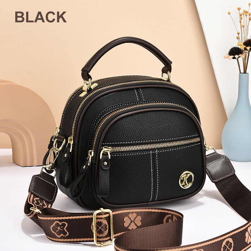 ⏰👜✨ Bolso bandolera clásico de piel sintética: versátil, correa ancha ajustable y múltiples compartimentos.