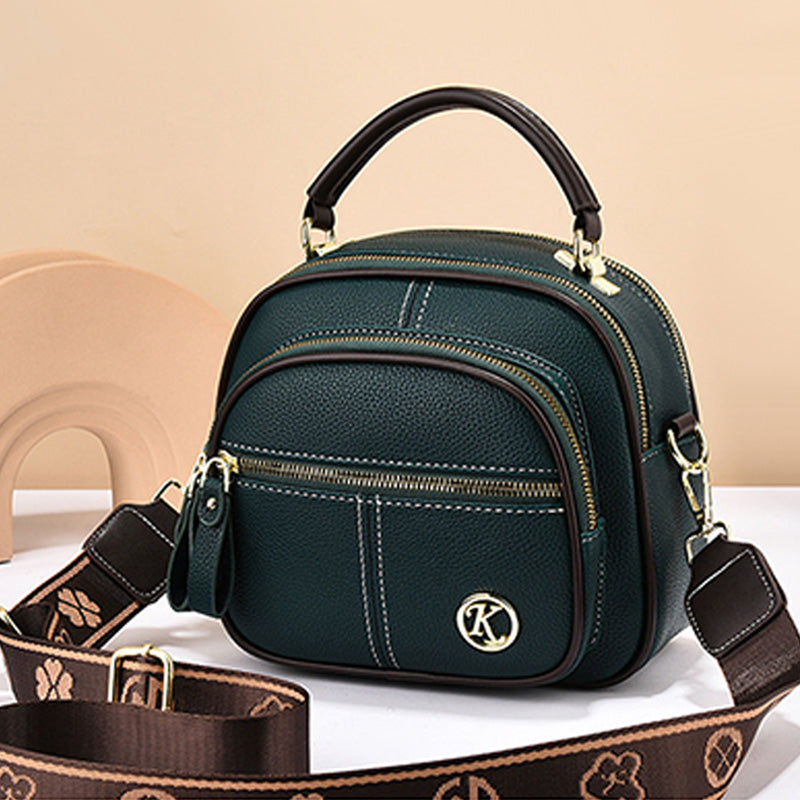 ⏰👜✨ Bolso bandolera clásico de piel sintética: versátil, correa ancha ajustable y múltiples compartimentos.