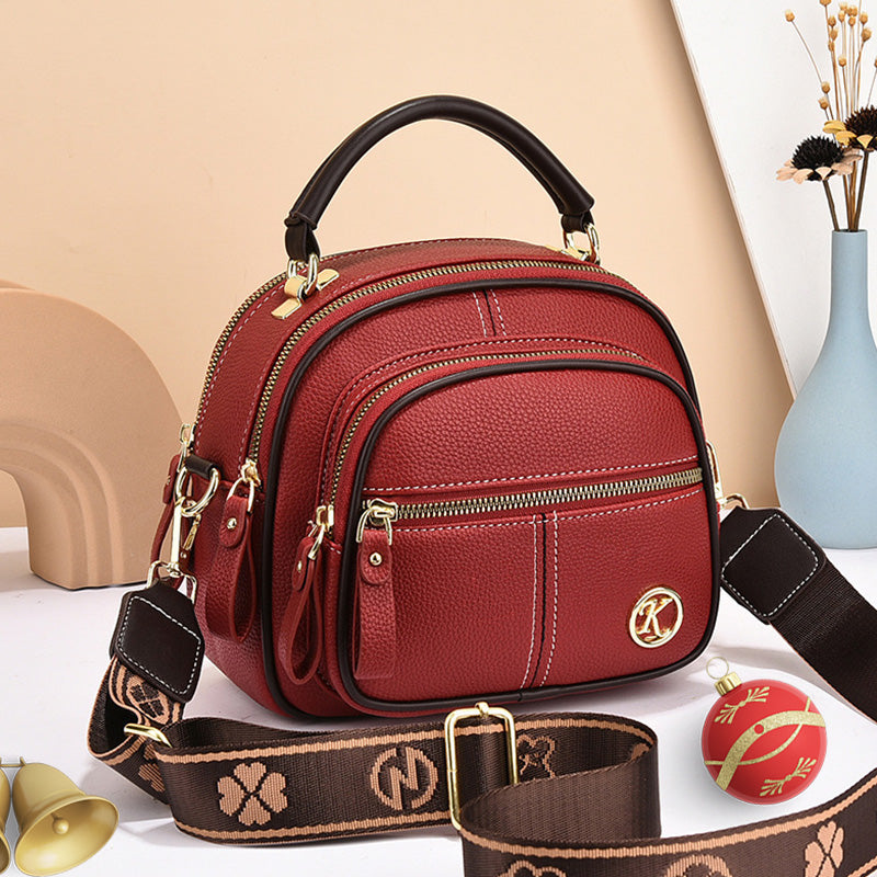 ⏰👜✨ Bolso bandolera clásico de piel sintética: versátil, correa ancha ajustable y múltiples compartimentos.