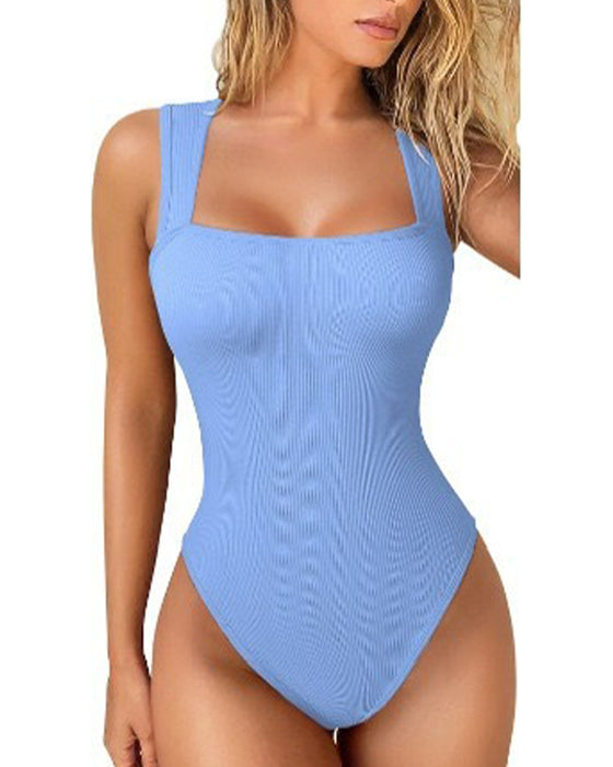 Body sin mangas de color liso.