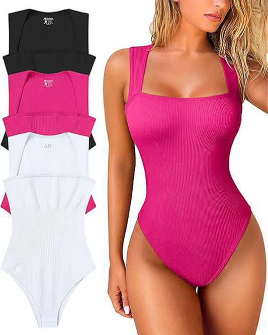 Body sin mangas de color liso.