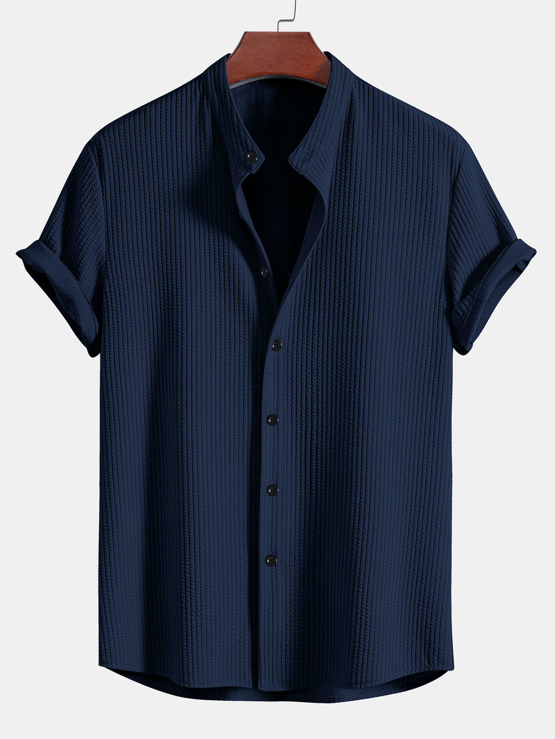 Camisa ajustada acanalada con cuello alto & Pantalones cortos