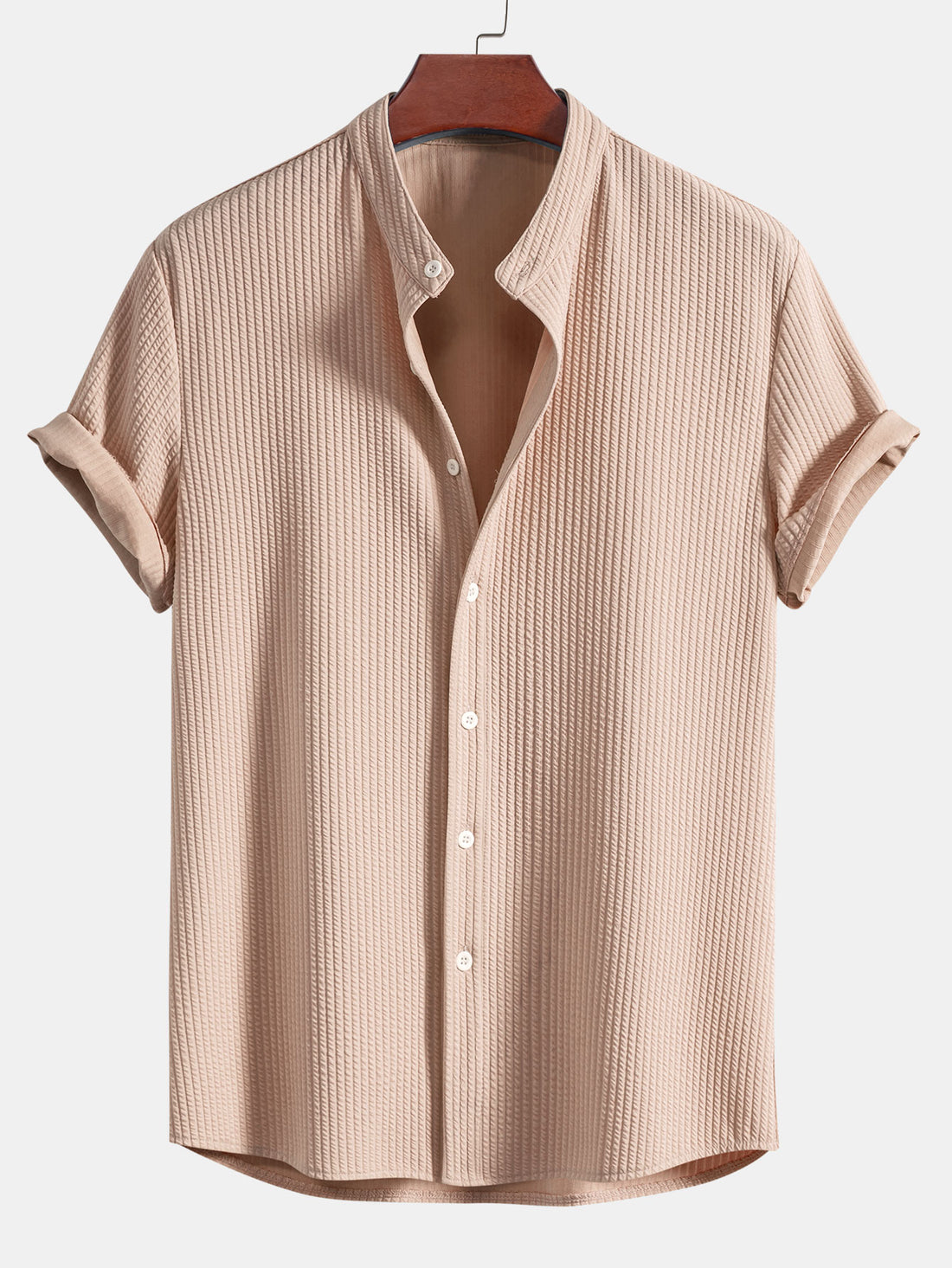 Camisa ajustada acanalada con cuello alto & Pantalones cortos