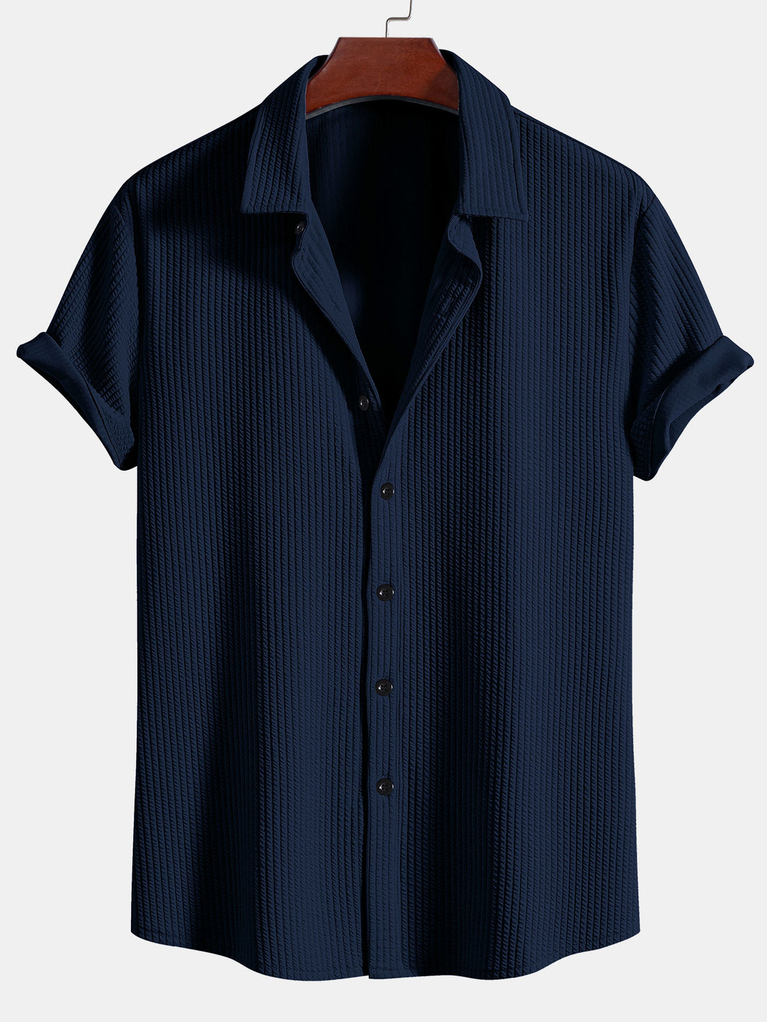 Camisa abotonada ajustada con canalé