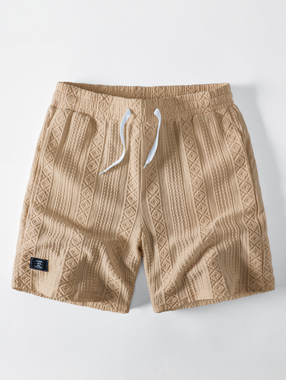 Pantalones cortos con cordón de 8" de jacquard geométrico