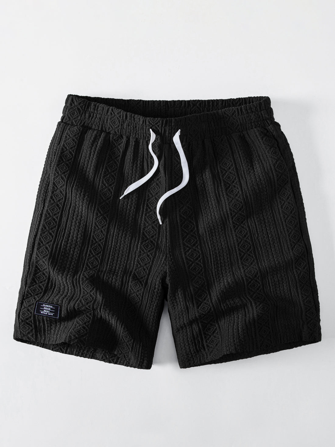 Pantalones cortos con cordón de 8" de jacquard geométrico