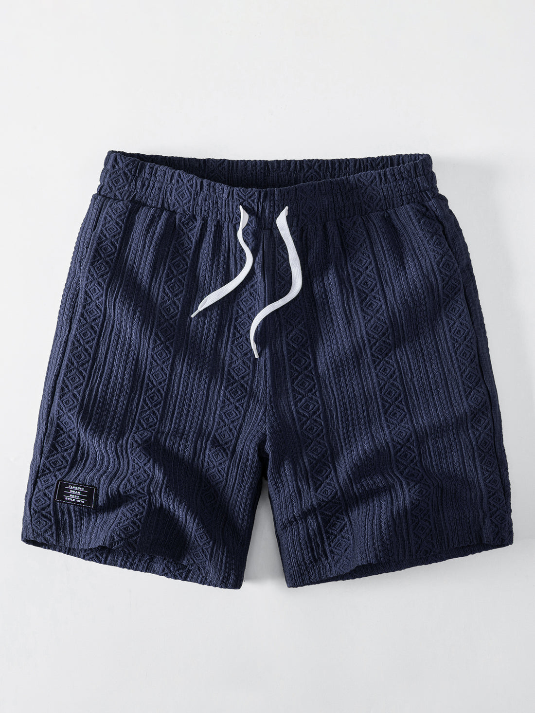 Pantalones cortos con cordón de 8" de jacquard geométrico