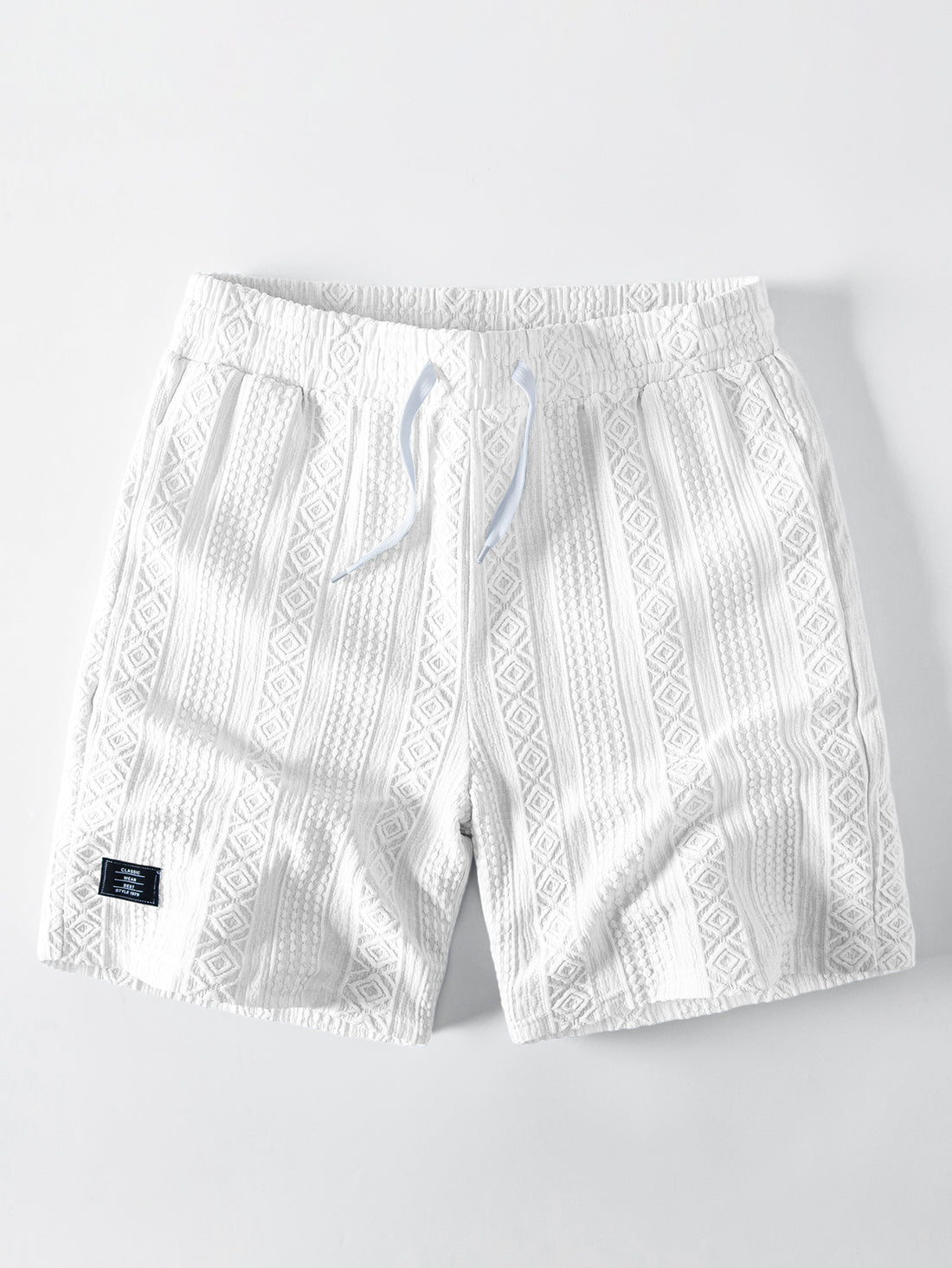 Pantalones cortos con cordón de 8" de jacquard geométrico