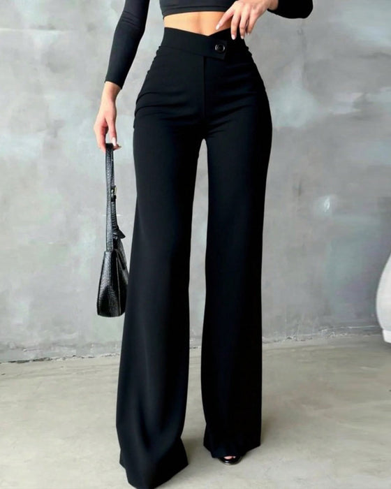Pantalones de traje, de talle alto, con caída