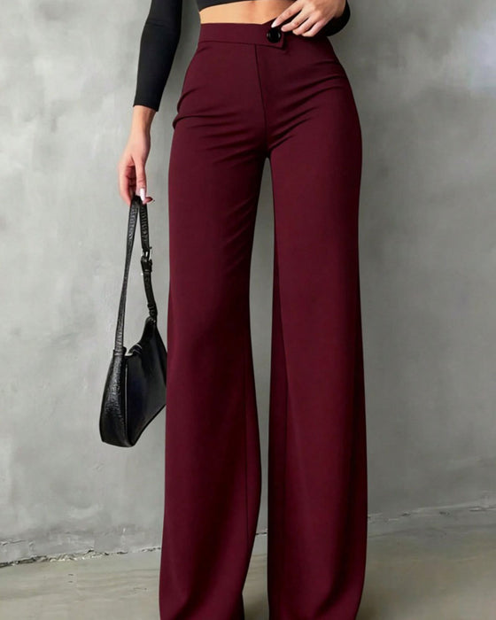 Pantalones de traje, de talle alto, con caída