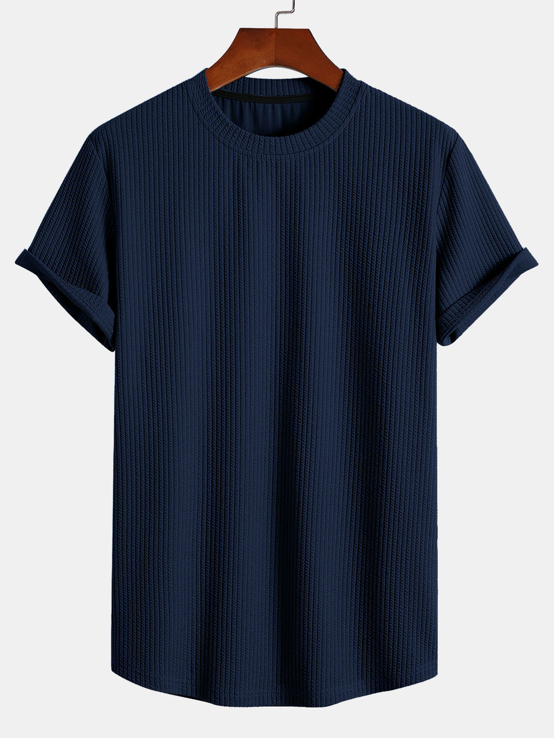 Camiseta ajustada musculosa con dobladillo curvo y pantalones cortos