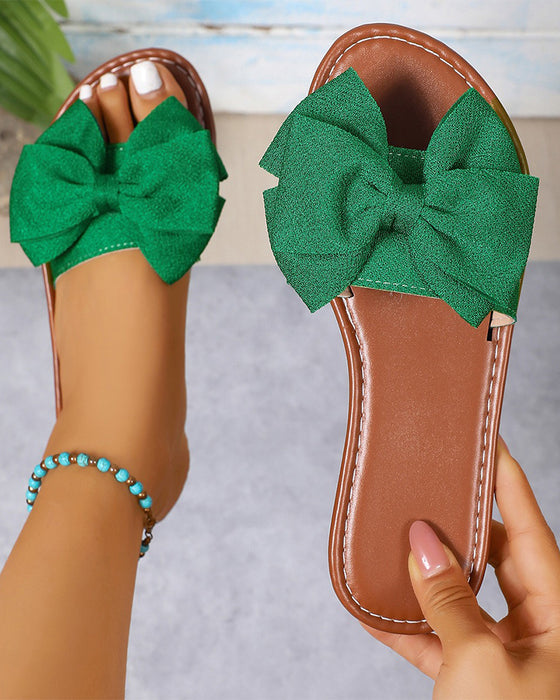 Sandalias de mujer con diseño de lazo, sandalias sin cordones