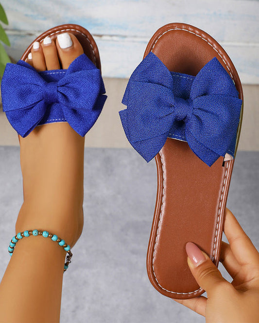 Sandalias de mujer con diseño de lazo, sandalias sin cordones