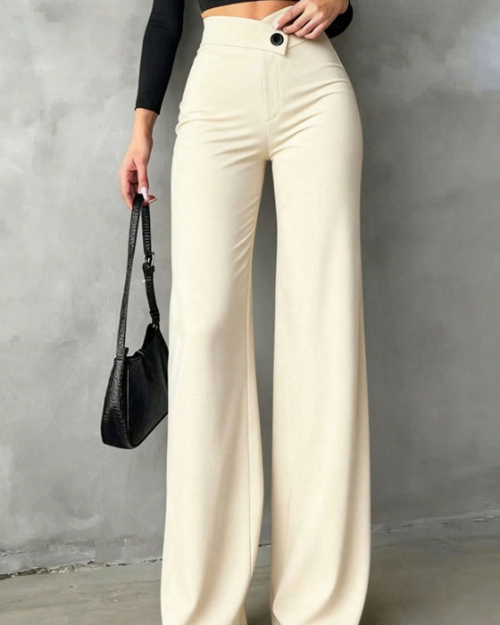 Pantalones de traje, de talle alto, con caída