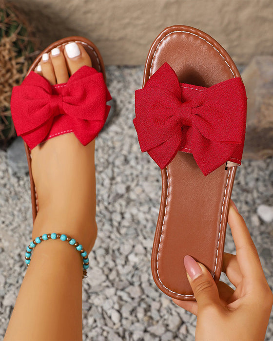 Sandalias de mujer con diseño de lazo, sandalias sin cordones