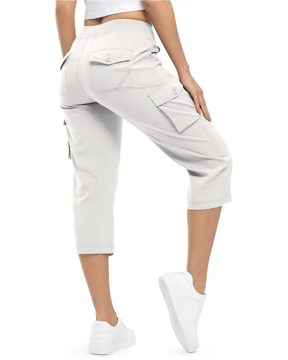Pantalones cortos informales con múltiples bolsillos para senderismo