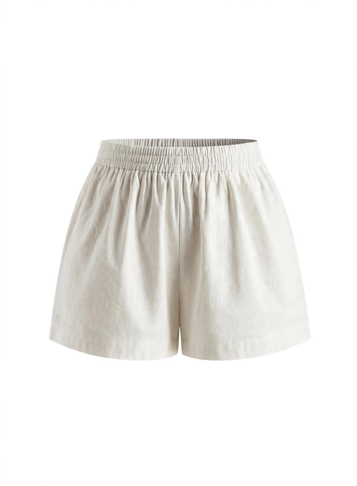 Conjunto de top halter sin espalda y shorts de algodón y lino.