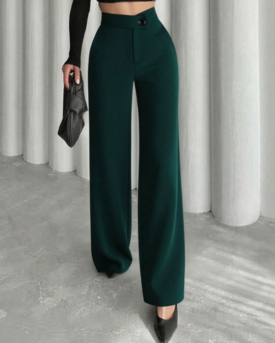 Pantalones de traje, de talle alto, con caída