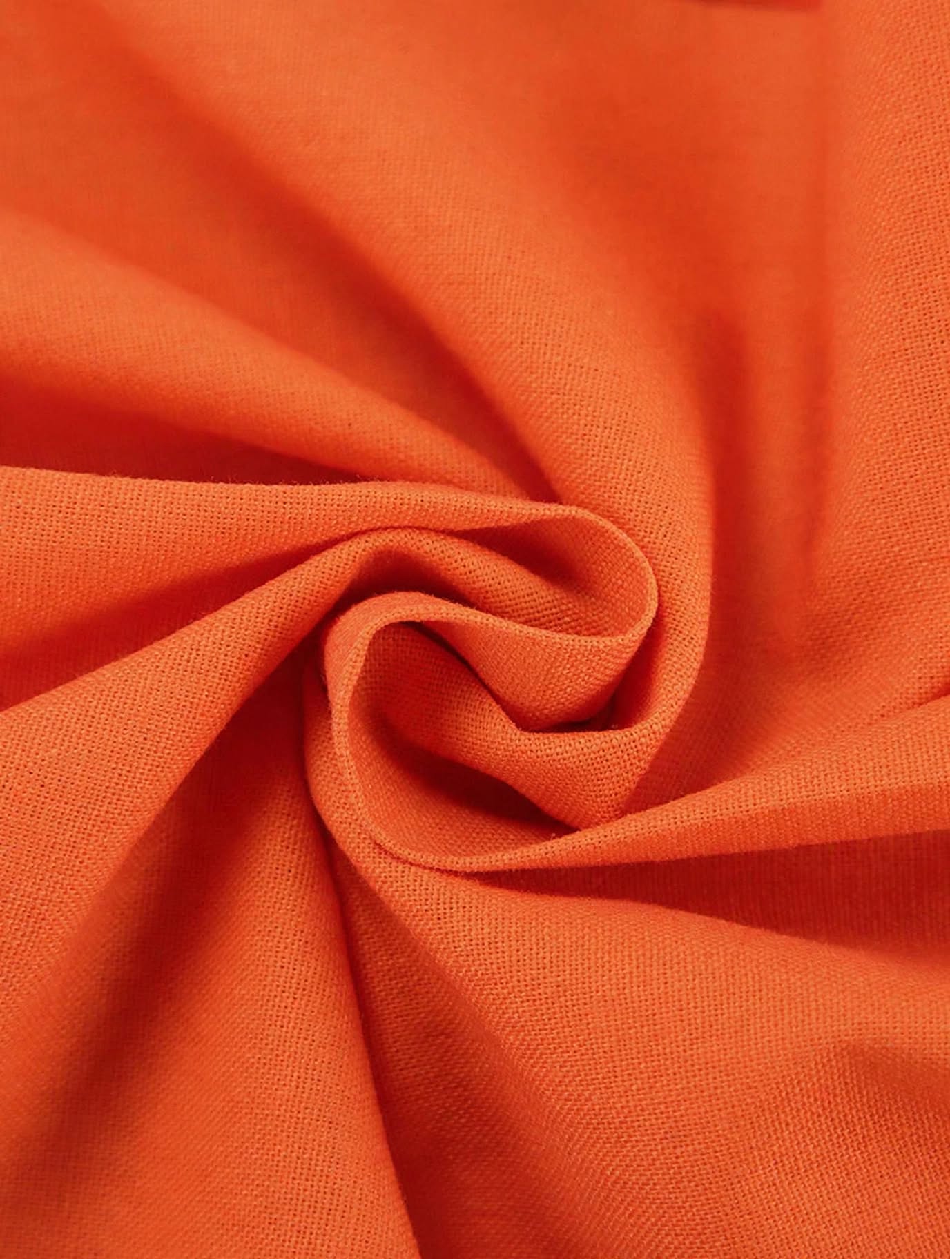 Pantalones de pierna ancha de lino y algodón con vitamina C de corte relajado