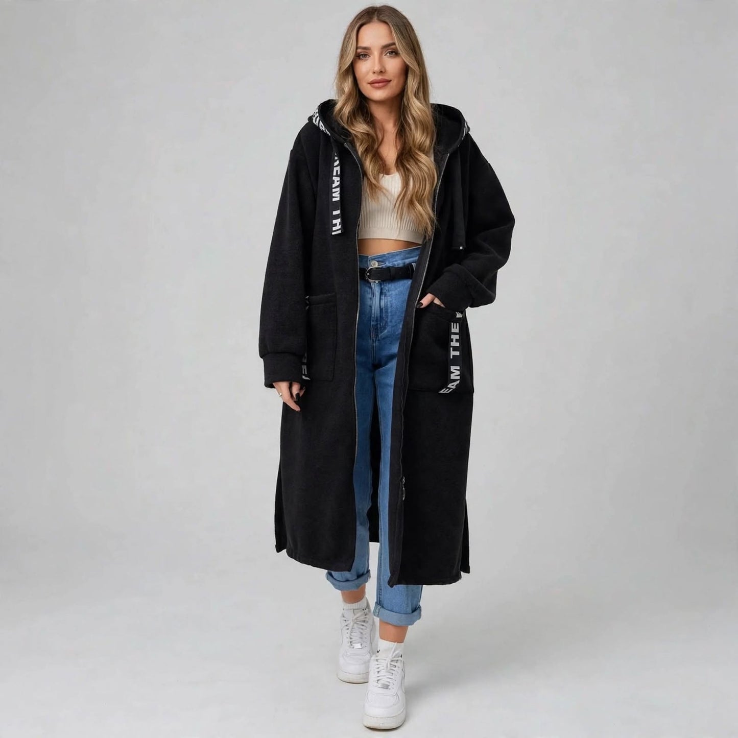 Sudadera con capucha extragrande para mujer