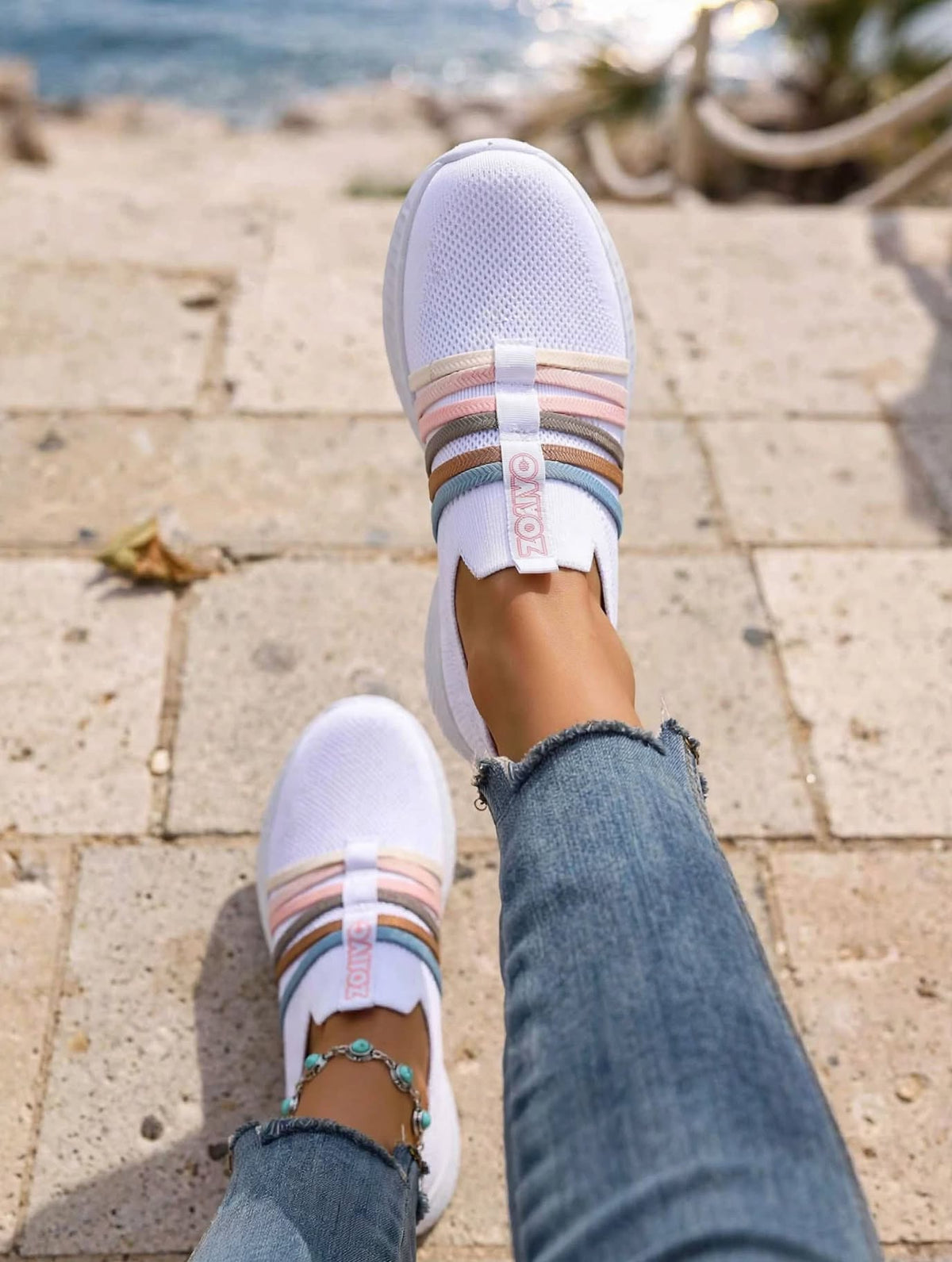 Zapatillas sin cordones de malla transpirable para mujer: ligeras, cómodas y perfectas para el día a día