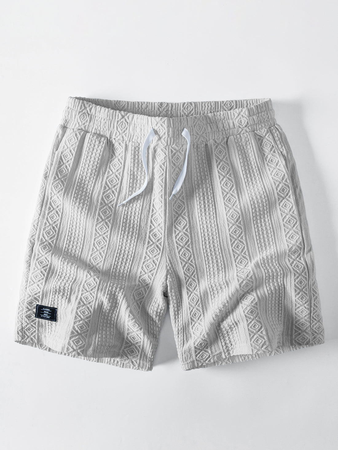 Pantalones cortos con cordón de 8" de jacquard geométrico