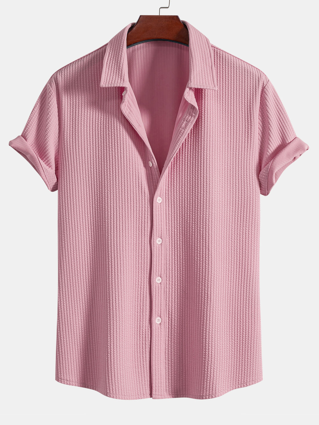 Camisa abotonada ajustada con canalé