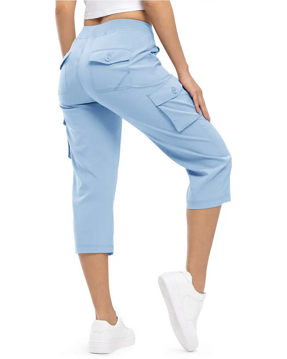Pantalones cortos informales con múltiples bolsillos para senderismo