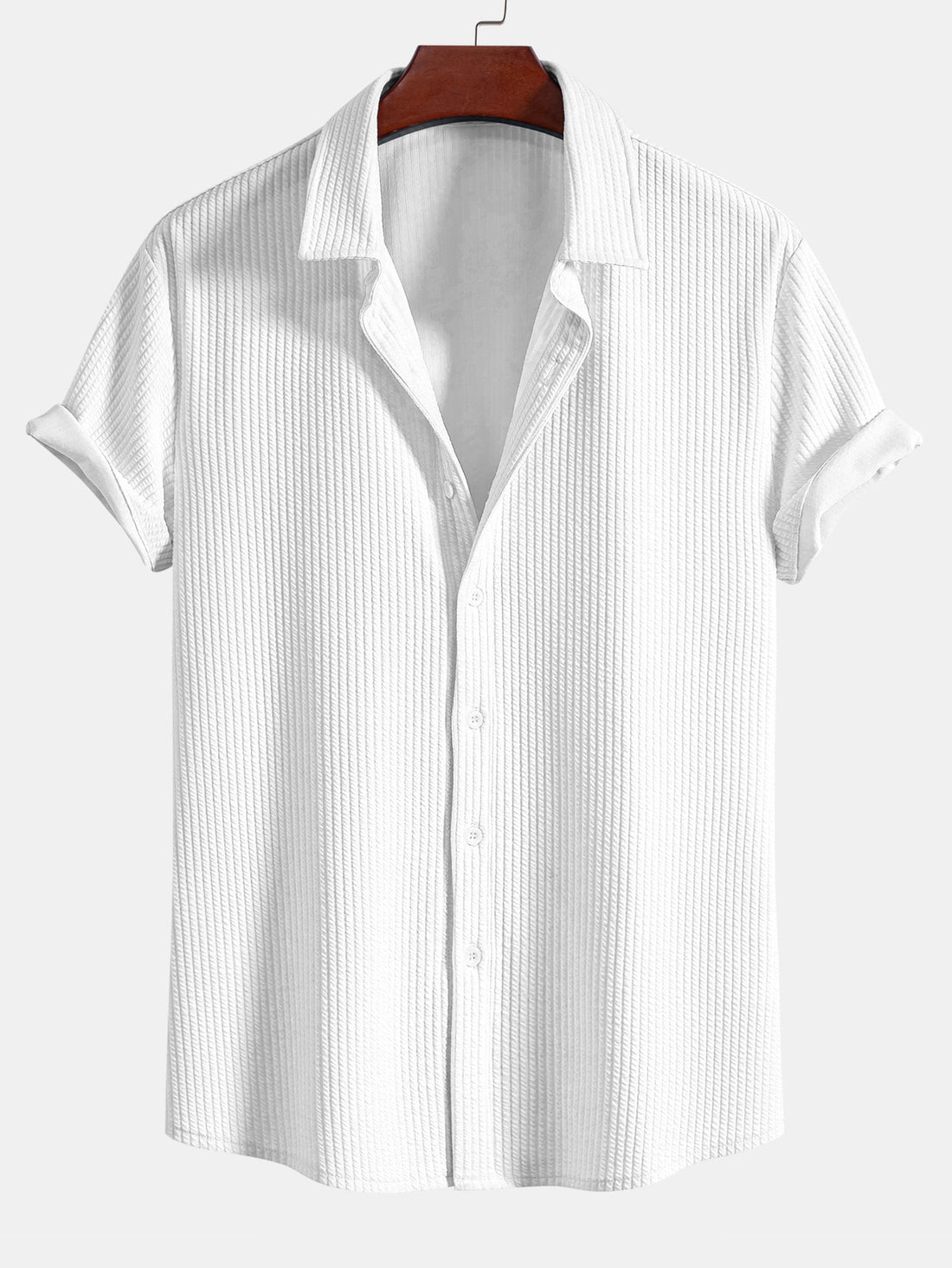 Camisa abotonada ajustada con canalé