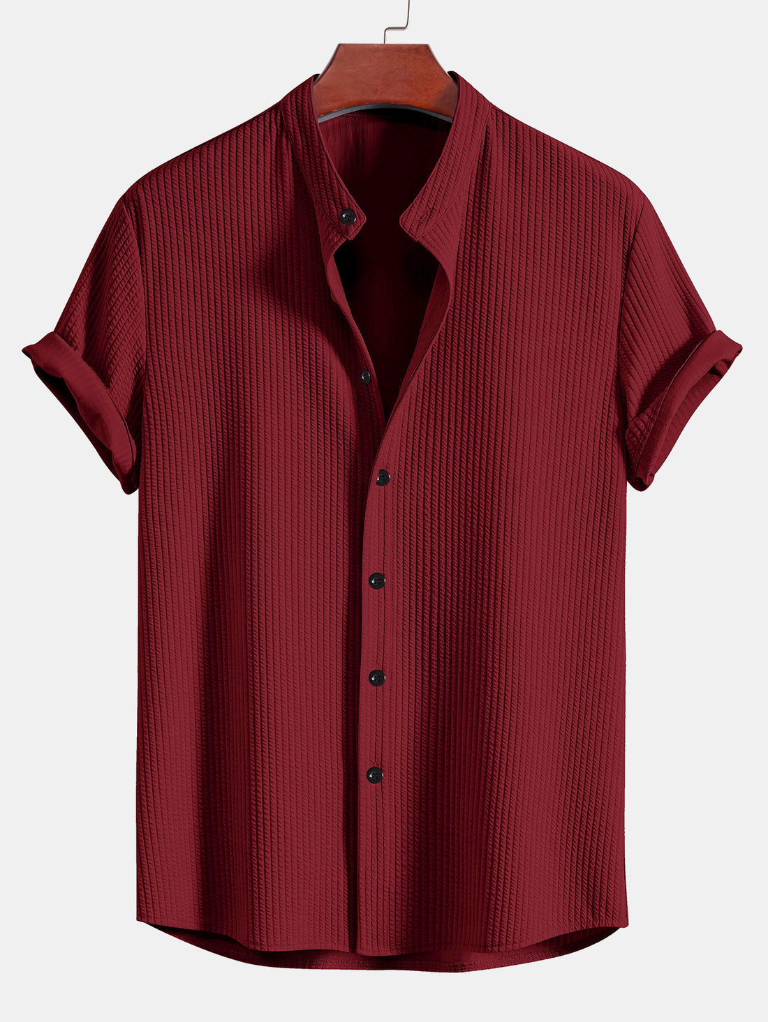 Camisa ajustada acanalada con cuello alto & Pantalones cortos