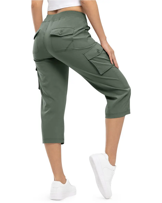 Pantalones cortos informales con múltiples bolsillos para senderismo