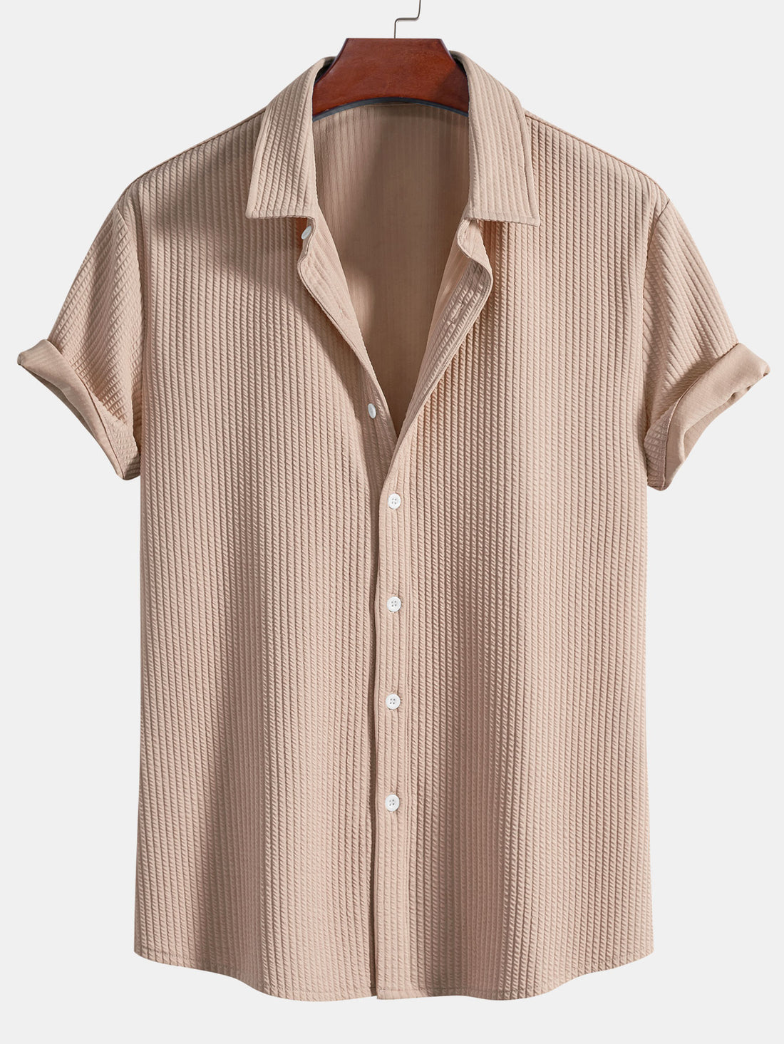 Camisa abotonada ajustada con canalé