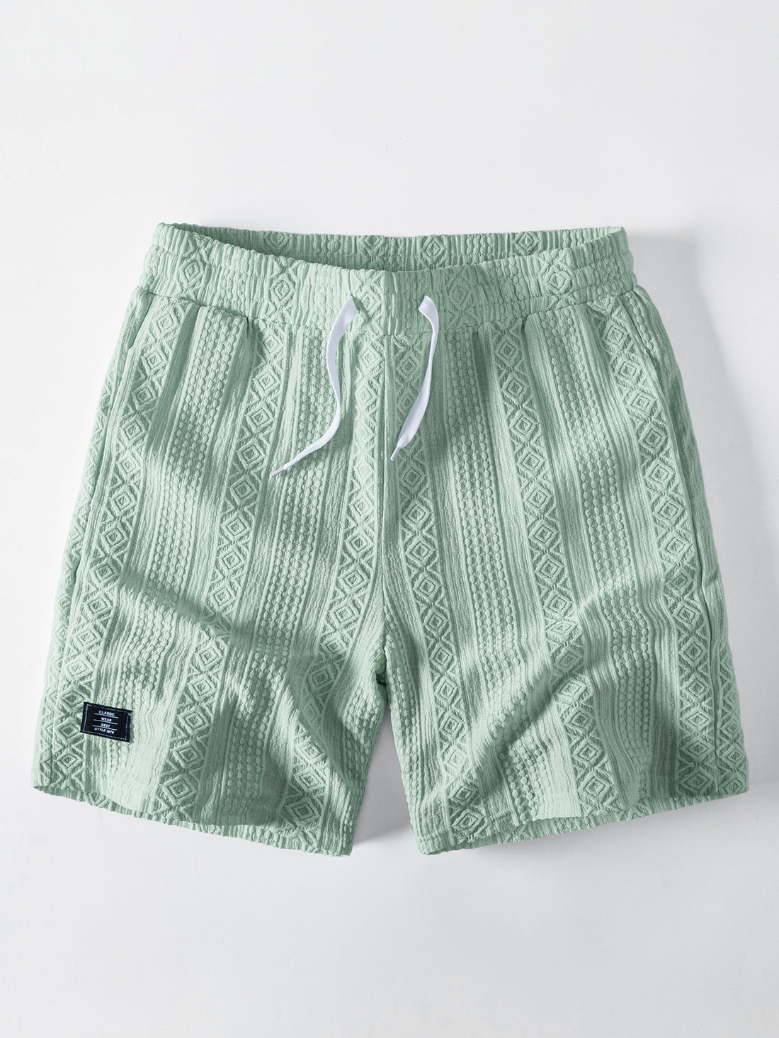 Pantalones cortos con cordón de 8" de jacquard geométrico