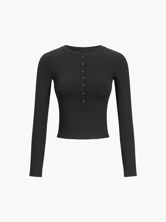 Camisa corta de manga larga con botones