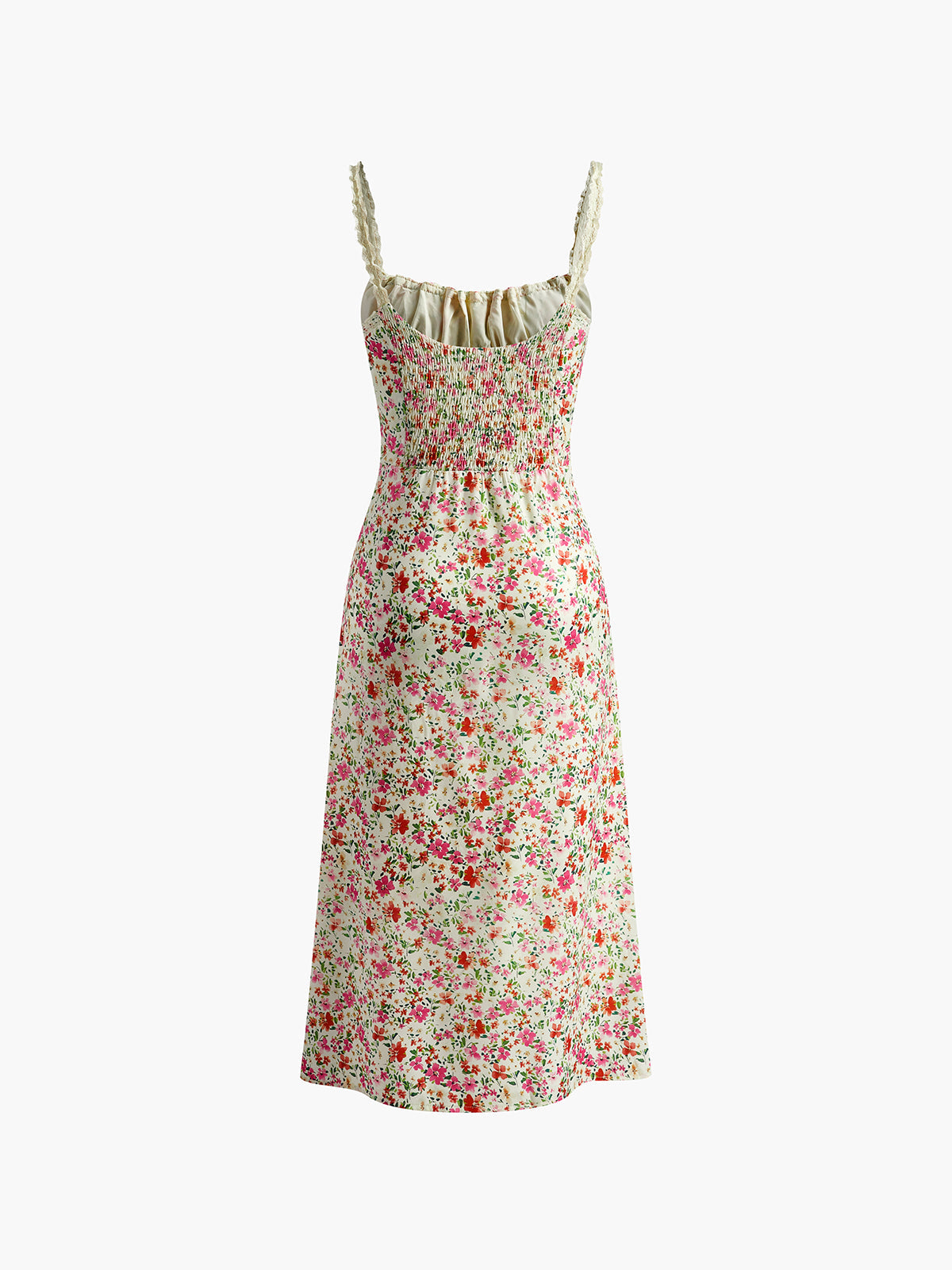 Vestido midi de tirantes con estampado floral
