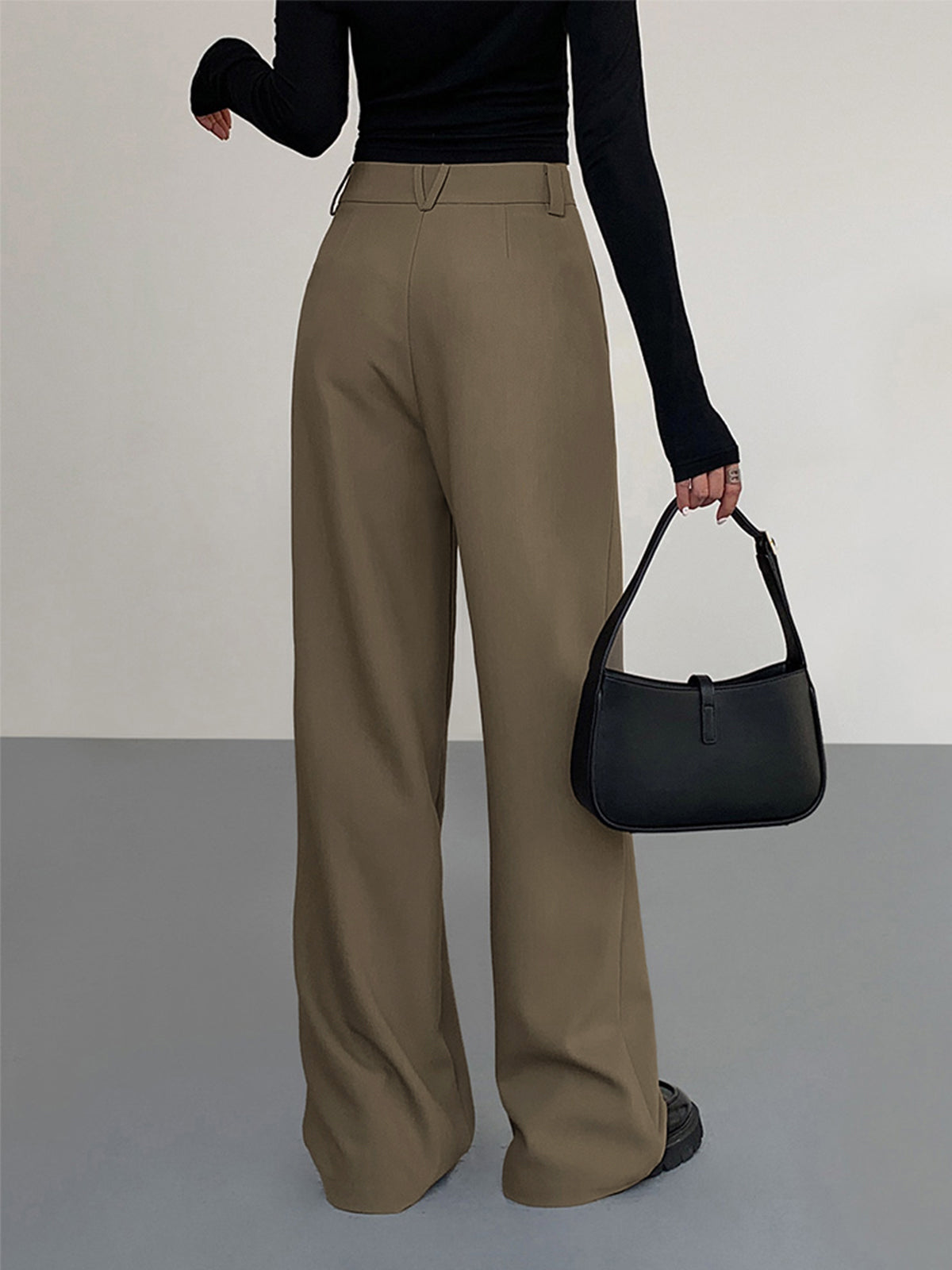 Pantalones de vestir plisados de estilo casual de negocios