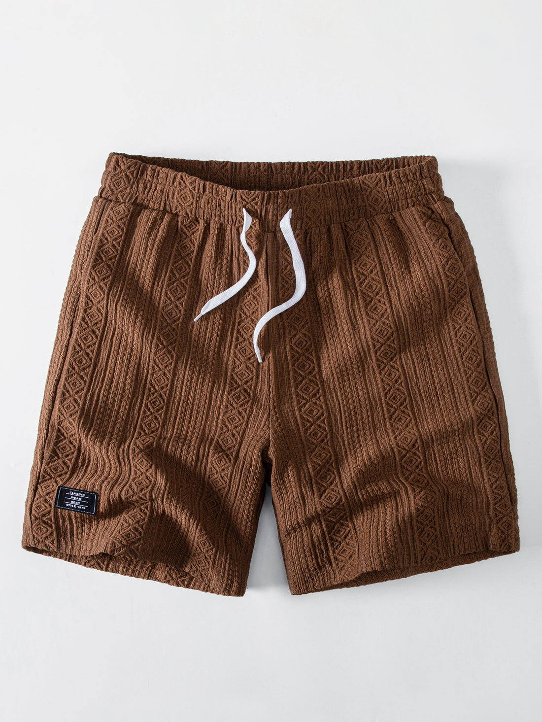 Pantalones cortos con cordón de 8" de jacquard geométrico