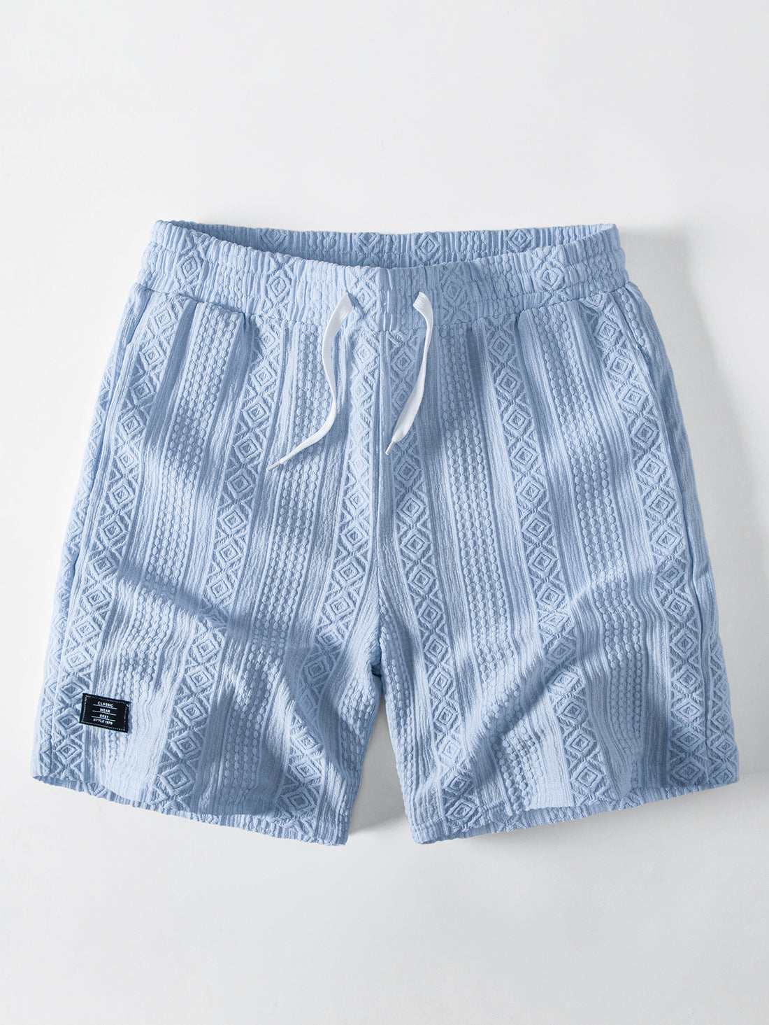 Pantalones cortos con cordón de 8" de jacquard geométrico