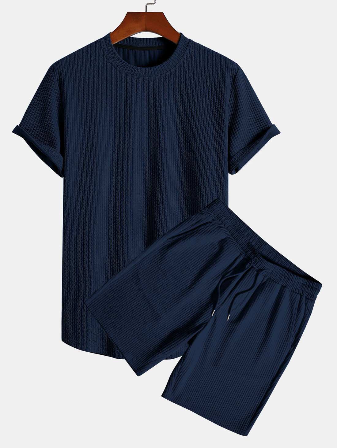 Camiseta ajustada musculosa con dobladillo curvo y pantalones cortos