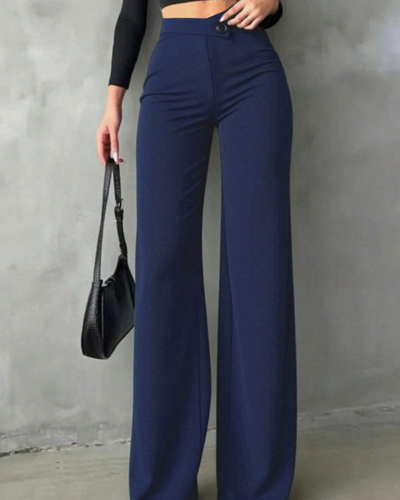 Pantalones de traje, de talle alto, con caída