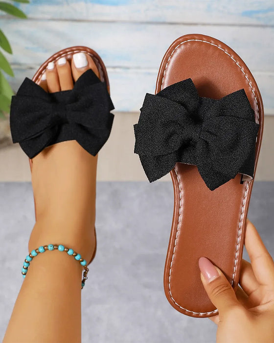 Sandalias de mujer con diseño de lazo, sandalias sin cordones