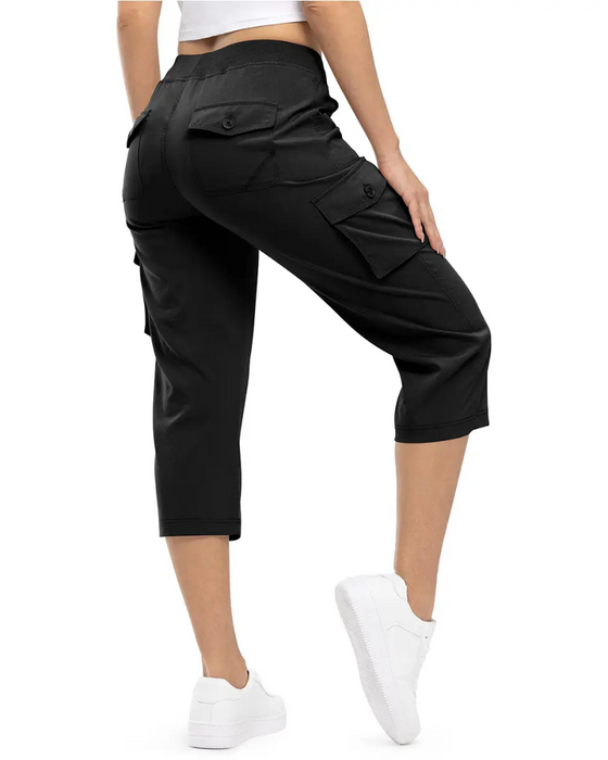 Pantalones cortos informales con múltiples bolsillos para senderismo