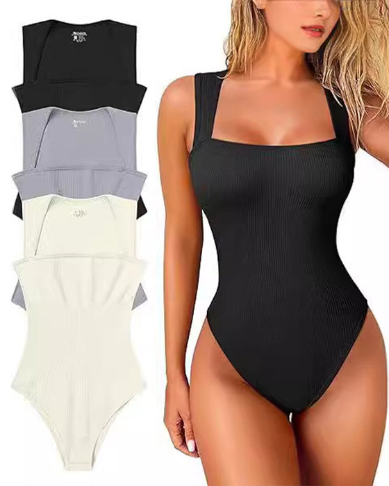 Body sin mangas de color liso.