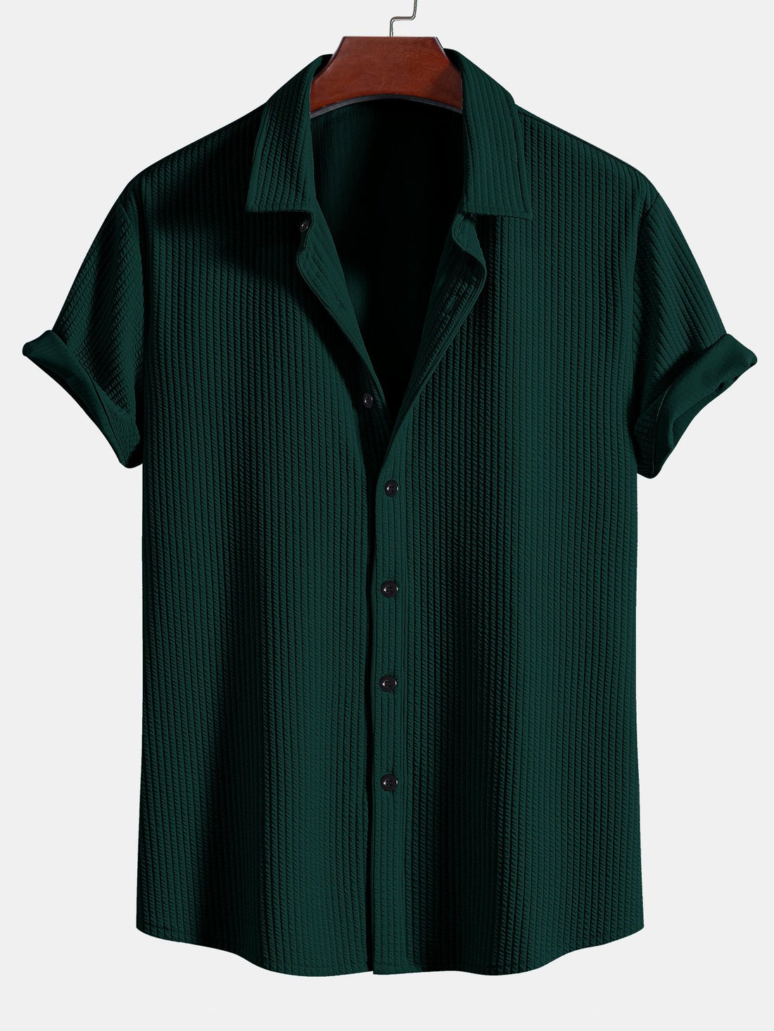 Camisa abotonada ajustada con canalé