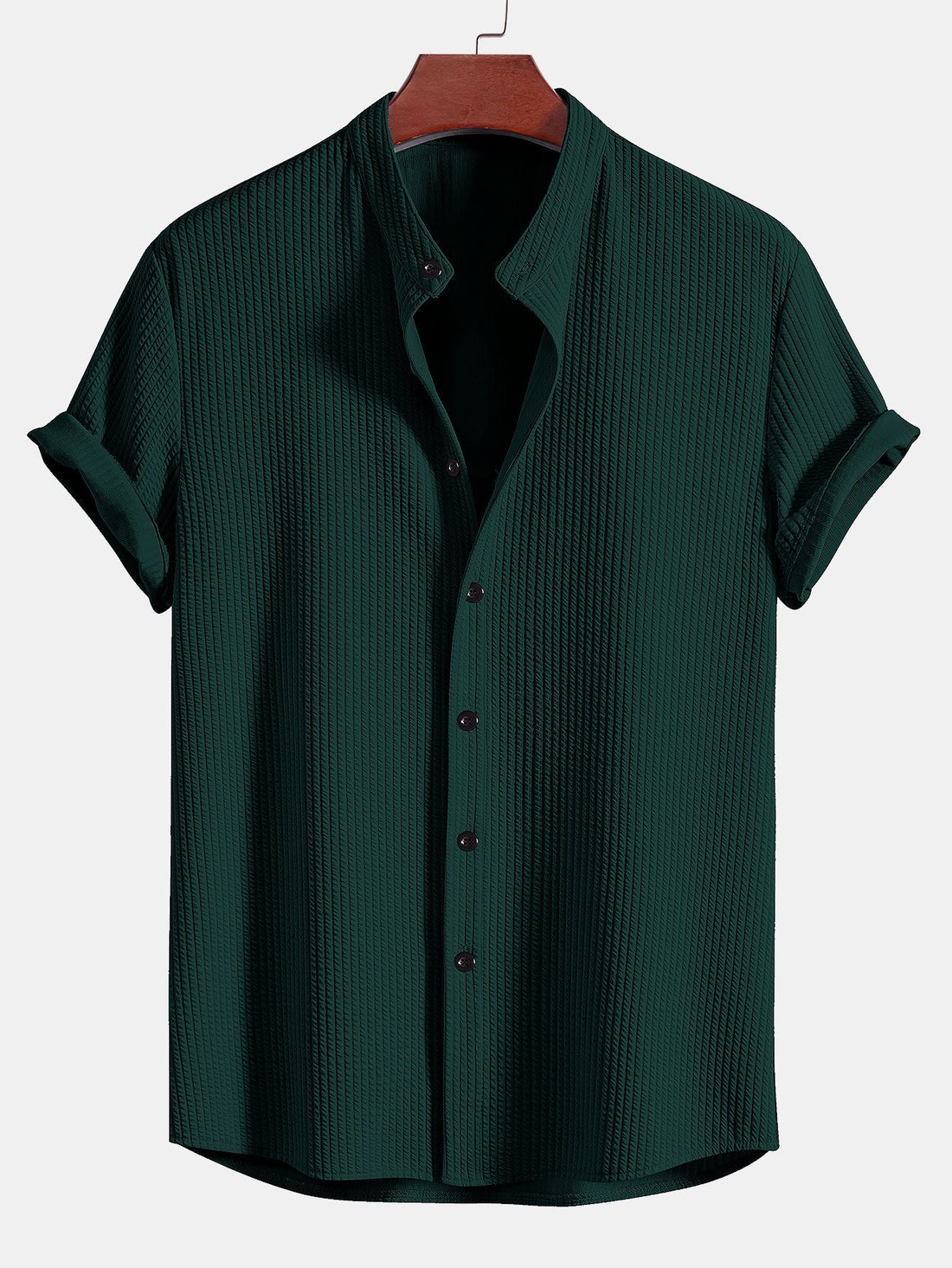 Camisa ajustada acanalada con cuello alto & Pantalones cortos