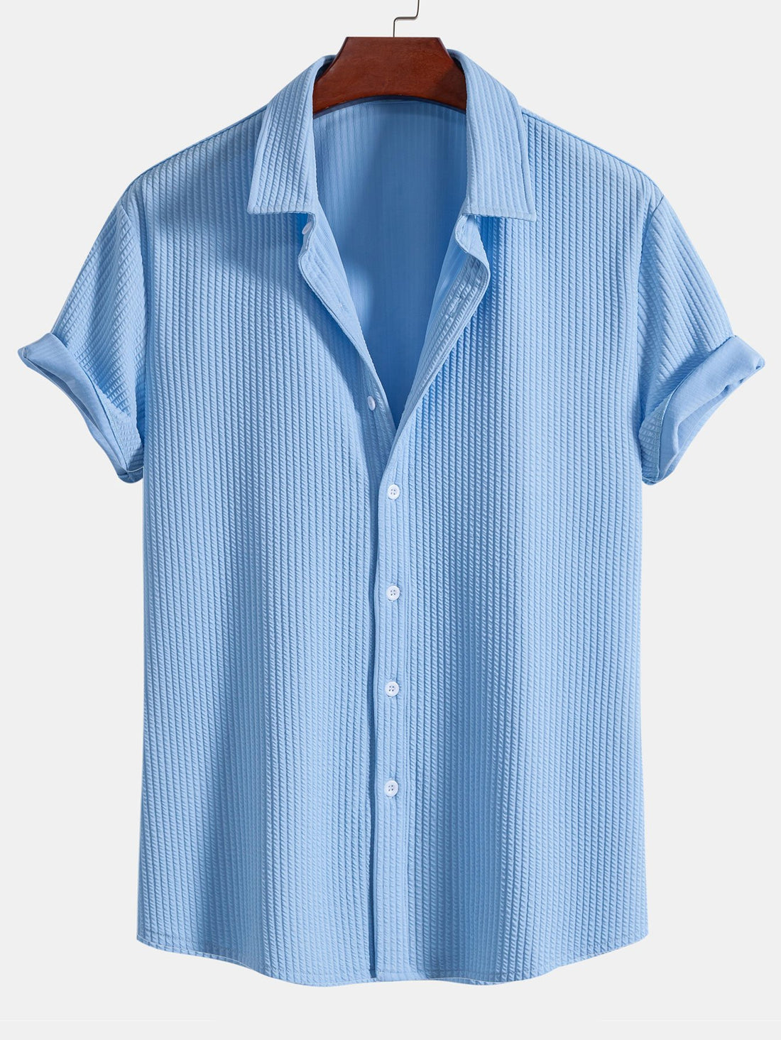 Camisa abotonada ajustada con canalé
